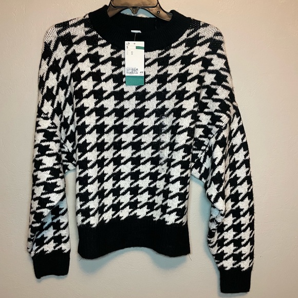 H&M Knit Houndstooth Pattern Women New Size XS - Picture 3 of 3